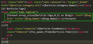 Z-blogPHP网站文章有多个标签，只显示前三个